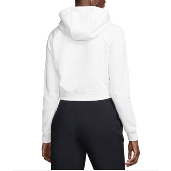 Nike Sportswear Essential Cropped Hoodie Birch Heather/black XL - Picture 2 of 4